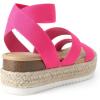 imageDREAM PAIRS Strappy Espadrille Platform Wedge Sandals for Women Dressy Summer Comfortable Open Toe Sandals with Cushioned Insole and Ankle Strap BuckleHot Pink Elastic