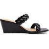 imageDREAM PAIRS Women Slides Wedge Sandals Square Open Toe Dress Casual Strappy ShoesBlack1