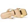 imageDREAM PAIRS Women Slides Wedge Sandals Square Open Toe Dress Casual Strappy ShoesGoldpat