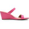 imageDREAM PAIRS Women Slides Wedge Sandals Square Open Toe Dress Casual Strappy ShoesHot Pinkpu