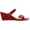 imageDREAM PAIRS Women Slides Wedge Sandals Square Open Toe Dress Casual Strappy ShoesRedpat
