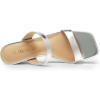 imageDREAM PAIRS Women Slides Wedge Sandals Square Open Toe Dress Casual Strappy ShoesSilverpu