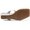 imageDREAM PAIRS Women Slides Wedge Sandals Square Open Toe Dress Casual Strappy ShoesSilverpu