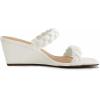 imageDREAM PAIRS Women Slides Wedge Sandals Square Open Toe Dress Casual Strappy ShoesWhite1