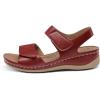 imageDREAM PAIRS Womens Comfortable Dressy Flats Sandals Open Toe One Band Casual Walking Sandals for SummerRed