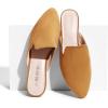 imageDREAM PAIRS Womens Flat Mules Pointed Toe Backless Loafer ShoesBrownsuede