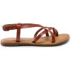 imageDREAM PAIRS Womens Flat Sandals Strappy Dressy Comfortable Ankle Strap Casual Summer Thong Sandals for BeachDark Brownpu