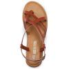 imageDREAM PAIRS Womens Flat Sandals Strappy Dressy Comfortable Ankle Strap Casual Summer Thong Sandals for BeachDark Brownpu