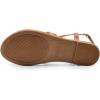 imageDREAM PAIRS Womens Flat Sandals Strappy Dressy Comfortable Ankle Strap Casual Summer Thong Sandals for BeachDark Brownpu