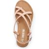 imageDREAM PAIRS Womens Flat Sandals Strappy Dressy Comfortable Ankle Strap Casual Summer Thong Sandals for BeachNaturalpu