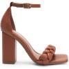 imageDREAM PAIRS Womens Heels for Women Braided Open Toe Ankle Strap High Block Chunky Heel Sandals Party Wedding Dress Pumps ShoesBrownpu