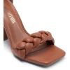 imageDREAM PAIRS Womens Heels for Women Braided Open Toe Ankle Strap High Block Chunky Heel Sandals Party Wedding Dress Pumps ShoesBrownpu