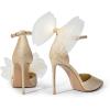 imageDREAM PAIRS Womens High Heels Strappy Closed Toe Stiletto Pointed Toe Mesh Bows Ankle Strap DOrsay Sexy Dress Wedding Party Pumps ShoesGoldglitter