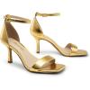 imageDREAM PAIRS Womens High Stilettos Open Square Toe Ankle Strap Heels Sexy Fashion Comfort Dress Shoes Wedding Bridal Pumps Heeled SandalsGold
