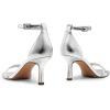 imageDREAM PAIRS Womens High Stilettos Open Square Toe Ankle Strap Heels Sexy Fashion Comfort Dress Shoes Wedding Bridal Pumps Heeled SandalsSilver