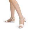 imageDREAM PAIRS Womens Low Heels for Women Classic Open Toe Ankle Strap Block Chunky Heel Sandals Holiday Party Wedding Dress Pumps ShoesWhitepu1