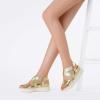 imageDREAM PAIRS Womens Open Toe Ankle Strap Platform Wedge SandalsGold