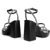 imageDREAM PAIRS Womens Platform Strappy Heels Open Toe Ankle Strap Square Party Sandals Y2K Dress ShoesBlackrhinestone