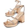 imageDREAM PAIRS Womens Platform Strappy Heels Open Toe Ankle Strap Square Party Sandals Y2K Dress ShoesChampagnerhinestone