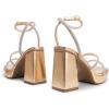 imageDREAM PAIRS Womens Platform Strappy Heels Open Toe Ankle Strap Square Party Sandals Y2K Dress ShoesChampagnerhinestone