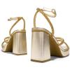 imageDREAM PAIRS Womens Platform Strappy Heels Open Toe Ankle Strap Square Party Sandals Y2K Dress ShoesGold