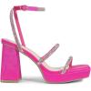 imageDREAM PAIRS Womens Platform Strappy Heels Open Toe Ankle Strap Square Party Sandals Y2K Dress ShoesHot Pinkrhinestone
