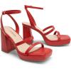imageDREAM PAIRS Womens Platform Strappy Heels Open Toe Ankle Strap Square Party Sandals Y2K Dress ShoesRedpu