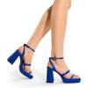 imageDREAM PAIRS Womens Platform Strappy Heels Open Toe Ankle Strap Square Party Sandals Y2K Dress ShoesRoyal Bluesatin