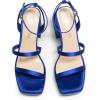 imageDREAM PAIRS Womens Platform Strappy Heels Open Toe Ankle Strap Square Party Sandals Y2K Dress ShoesRoyal Bluesatin