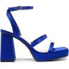 imageDREAM PAIRS Womens Platform Strappy Heels Open Toe Ankle Strap Square Party Sandals Y2K Dress ShoesRoyal Bluesatin