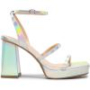 imageDREAM PAIRS Womens Platform Strappy Heels Open Toe Ankle Strap Square Party Sandals Y2K Dress ShoesShineSilver
