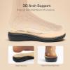 imageDREAM PAIRS Womens Slides Arch Support Slip on Flat Sandals Comfort Plantar Fasciitis Soft Cushion Slippers With Adjustable StrapsRedpu