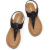 imageDream Pairs Womens Elastic Strappy String Thong Ankle Strap Summer Gladiator SandalsBlackBrownfabric