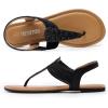imageDream Pairs Womens Elastic Strappy String Thong Ankle Strap Summer Gladiator SandalsBlackBrownfabric