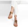 imageDream Pairs Womens Elastic Strappy String Thong Ankle Strap Summer Gladiator SandalsLeopard