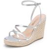 imageDREAM PAIRS Strappy Espadrille Platform Wedge Sandals for Women Dressy Summer Comfortable Open Toe Sandals with Cushioned Insole and Ankle Strap BuckleSilver