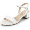 imageDREAM PAIRS Womens Low Heels for Women Classic Open Toe Ankle Strap Block Chunky Heel Sandals Holiday Party Wedding Dress Pumps ShoesWhitepu1