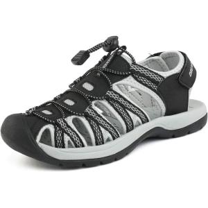 imageDREAM PAIRS Womens 160912W Adventurous Summer Outdoor SandalsBlackLightGreyYellow