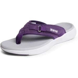 imageDREAM PAIRS Womens Arch Support Flip Flops Comfortable Thong SandalsPurple