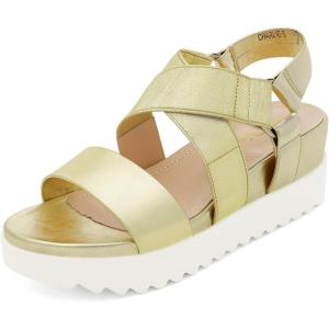 imageDREAM PAIRS Womens Open Toe Ankle Strap Platform Wedge SandalsGold