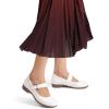 imageDREAM PAIRS Womens Ballet Mary Jane Flats Comfortable Business Office Dress Shoes for Women Dressy and Work with Ankle StrapWhite