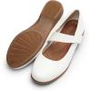 imageDREAM PAIRS Womens Ballet Mary Jane Flats Comfortable Business Office Dress Shoes for Women Dressy and Work with Ankle StrapWhite