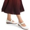 imageDREAM PAIRS Womens Ballet Mary Jane Flats Comfortable Business Office Dress Shoes for Women Dressy and Work with Ankle StrapWhite