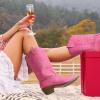 imageDREAM PAIRS Womens Cowboy Boots Pull On Cowgirl Boots Mid Calf Western Boots Available in Regular and Wide CalfHot Pink