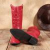 imageDREAM PAIRS Womens Cowboy Boots Pull On Cowgirl Boots Mid Calf Western Boots Available in Regular and Wide CalfRed