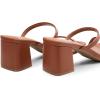 imageDREAM PAIRS Sandal Heels for Women Low Square Open Toe Block Chunky Heels Slip On Slides Mules for Party Homecoming DailyBrown