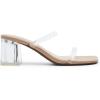 imageDREAM PAIRS Sandal Heels for Women Low Square Open Toe Block Chunky Heels Slip On Slides Mules for Party Homecoming DailyClear