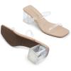 imageDREAM PAIRS Sandal Heels for Women Low Square Open Toe Block Chunky Heels Slip On Slides Mules for Party Homecoming DailyClear