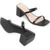 imageDREAM PAIRS Sandal Heels for Women Low Square Open Toe Block Chunky Heels Slip On Slides Mules for Party Homecoming DailyDark Black