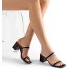 imageDREAM PAIRS Sandal Heels for Women Low Square Open Toe Block Chunky Heels Slip On Slides Mules for Party Homecoming DailyDark Black